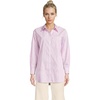 image:imageLands End Womens No Iron Oversized Poplin Extra Long TunicLight Rose Pink Awning Stripe