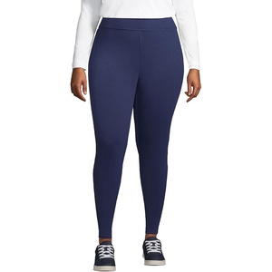 image:imageLands End Womens High Rise Serious Sweats FleeceLined Pocket LeggingsDeep Sea Navy