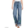 image:imageWomens Tencel Fiber High Rise Wide Leg PantsEmbroideredMedium Ocean Wash