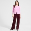 image:imageWomens Tencel Fiber High Rise Wide Leg PantsRich Burgundy