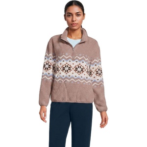 image:imageLands End Womens Half Zip Cozy Sherpa Fleece PulloverCocoa Fairisle