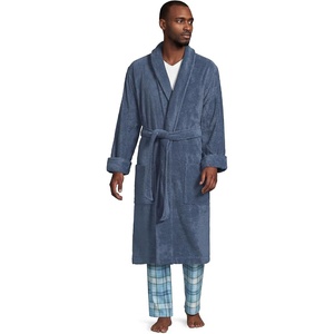 image:imageLands End Mens Calf Length Terry RobeNightfall Blues