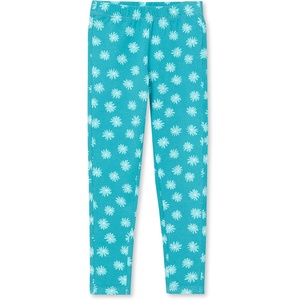 image:imageLands End Girls Tough Cotton Novelty LeggingsFloralBaltic Teal