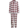 image:imageLands End Mens Flannel Pajama SetIvoryCompass Red Multi Plaid