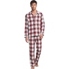 image:imageLands End Mens Flannel Pajama SetIvoryCompass Red Multi Plaid