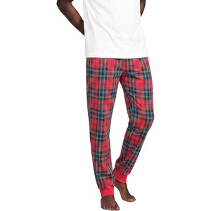 image:imageLands End Mens Flannel Jogger Pajama PantsCompass RedPine Plaid