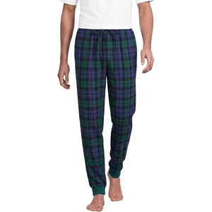 image:imageLands End Mens Flannel Jogger Pajama PantsLiberty BluePine Blackwatch