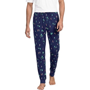 image:imageLands End Mens Flannel Jogger Pajama PantsSkiersDeep Sea Navy