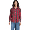 image:imageLands End Womens Pinwale Cord Long Sleeve ShirtCompass RedPine Plaid