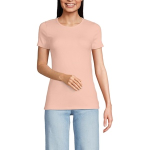 image:imageLands End Womens Cotton Rib Knit TShirtTinted Peach