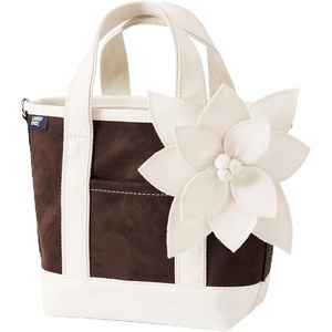 image:imageLands End Zip Top Canvas Tote BagBrown Faux Suede