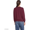 image:imageLands End Womens Serious Sweats Relaxed Long Sleeve Crew Neck SweatshirtFloral EmbroideryBurgundy