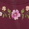 image:imageLands End Womens Serious Sweats Relaxed Long Sleeve Crew Neck SweatshirtFloral EmbroideryBurgundy
