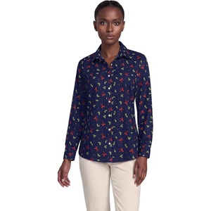 image:imageLands End Womens Pinwale Cord Long Sleeve ShirtBows and HollyDeep Sea Navy