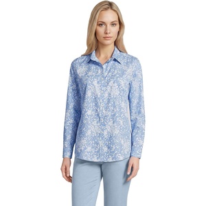 image:imageLands End Womens Pinwale Cord Long Sleeve ShirtClear Blue Sky Floral Meadow